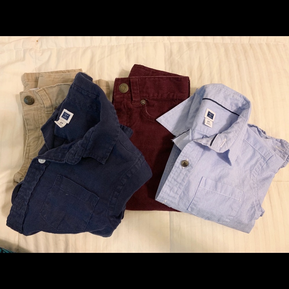 Janie & Jack 2T Bundle - Corduroys And Button Ups!